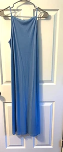 Old Navy Blue Women's Sleeveless Spaghetti Strap Rib-Knit Midi Dress Medium - Picture 1 of 3