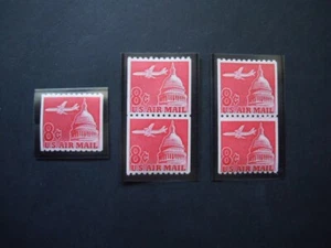#C65 8c Jet & Capitol Single Pairs & JL Pair Untagged MNH OG F/VF CV $5.20 - Picture 1 of 1