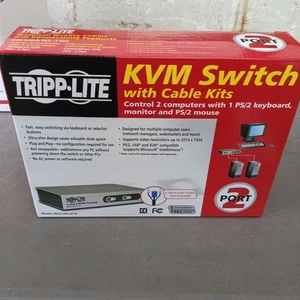 TRIPP LITE B022-002-KT-R Switch KVM de escritorio de 2 puertos con cables - Imagen 1 de 3