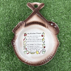 Vintage My Kitchen prayer ceramic wall hanging spoon rest  - Picture 1 of 7