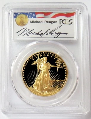 1987 W GOLD $50 REAGAN LEGACY AMERICAN EAGLE 1oz PCGS PR 70 DCAM - Image 1 of 2