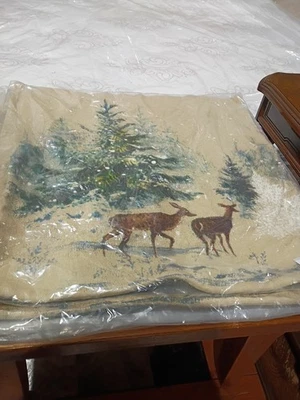 Pottery Barn 20x20 Pillow Cover Deer In The Snow & Large Deer Lot Of 7 NEW NWT - Image 1 of 4
