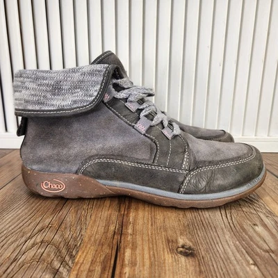 Chaco Barbary Castlerock Womens Sz 10 Gray Waterproof Hiking Suede Ankle Boots - Image 1 of 4