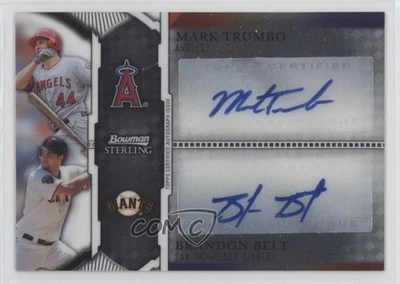 2011 Bowman Sterling Dual /299 Mark Trumbo Brandon Belt #BSDA-TB Rookie Auto RC - Image 1 of 2