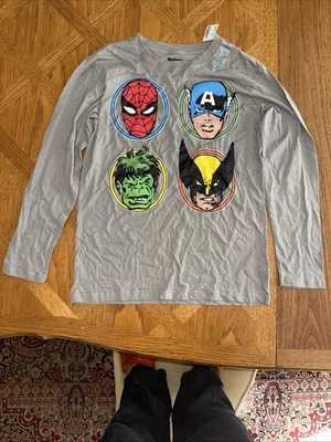 Marvel Comics Long Sleeves Heroes Spiderman Hulk  T Shirt  XL (14)  J3 - Image 1 of 2