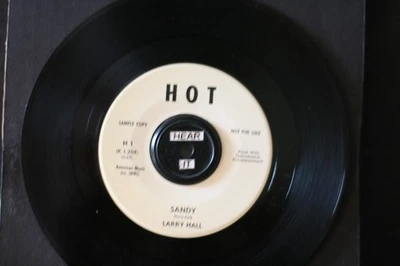 LARRY HALL "SANDY"/"LOVIN' TREE" 1959 ROCKER ON HOT (SAMPLE COPY) (M-) LISTEN! Foto 1 de 2