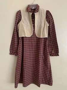 Abito premaman vintage maglietta quadri gilet festival western picnic Dan Howard LEGGI - Foto 1 di 17