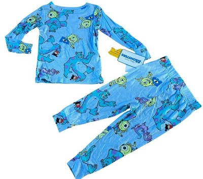 MONSTERS INC 2pc BLUE Long-Sleeve Pajama Set Soft PJ Bamboo SIZE 4T NWT - Image 1 of 3