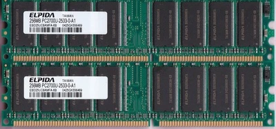 512MB 2x256MB DDR-333 PC2700 ELPIDA EBD25UC8AMFA-6B Ram Memory Kit DDR1 PC-2700 - Image 1 of 3