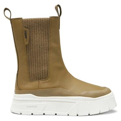 Botas informales PUMA Mayze Stack punta redonda plataforma Chelsea para mujer marrón 3 Foto 1 de 4