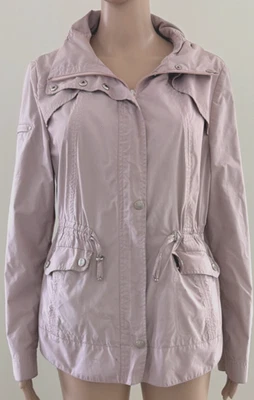 Chaqueta de lluvia para mujer Cole Haan con capucha oculta rosa talla grande Foto 1 de 4