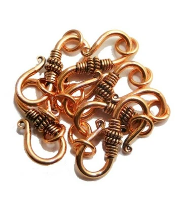 8 PC 25X12MM BALI S HOOK CLASP ANTIQUE COPPER 2MM THICK 790 DTH-242 - Image 1 of 3