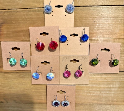 PENDIENTES CRISTAL SWAROVSKI Lote De 8 - Hechos A Mano - Sin Níquel - ¡¡¡Regalos!!! #2 Foto 1 de 4