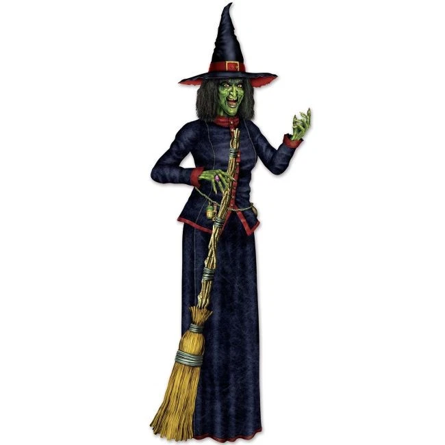 Papel de bruja articulado de 6 pies 6' 2" suministros de decoración de fiestas de pared de Halloween Foto 1 de 1