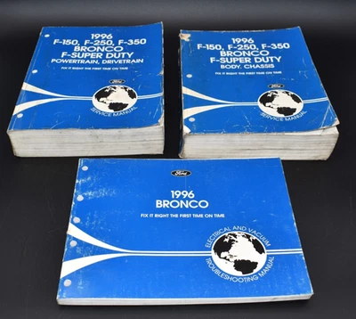 Ford F150.250.350 Bronco 1996 manual de servicio (juego de 3 piezas OEM) Foto 1 de 4