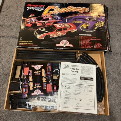  Snap On Tools Racing Challenge HO Slot Car Set Slot Cars #9563 Unused in Box - Image 1 of 4