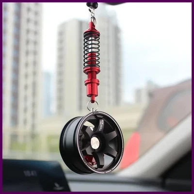 Espejo Retrovisor Coche Colgante Auto Decoración Interior Colgantes Rueda Aluminio Foto 1 de 4