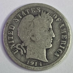 1914-D Barber Dime - Scarce Better Date - Picture 1 of 4
