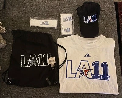 2011 NBA LA All Star Game Adidas Cap Tee Head Band Wrist Combo NWT Mens Medium - Image 1 of 4