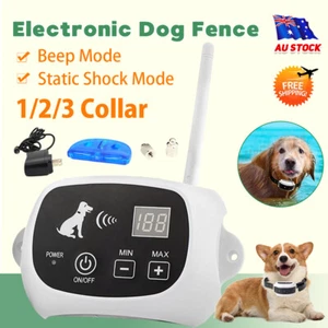 Electric Containment Pet Collar Wireless Electronic Dog Fence System Invisible - Picture 1 of 14