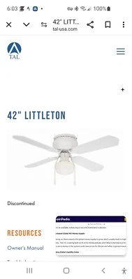 Littleton 42" Ceiling Fan - Image 1 of 4