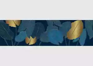 Botanical wall border self-adhesive wallpaper blue Midnight Nature leaves - Picture 1 of 7