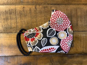 Máscaras caseras 100 % algodón para mujer rojo negro blanco floral bolsillo lavable - Imagen 1 de 3