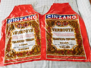 Menge (2) Vintage Cinzano Wermut Barkeeper Schürze Made in Hong Kong - Bild 1 von 5