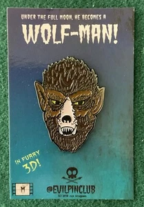 Prendedor esmaltado WOLF-MAN Under A Full Moon en 3D peludo - Rick Kitagawa Evil Pin Club - Imagen 1 de 5
