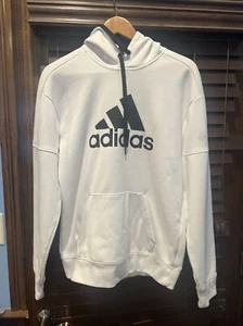 Adidas Men's Size Small Logo Pouch Pocket Pullover Hoodie - White - Picture 1 of 8
