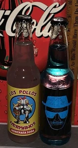 2023 BREAKING BAD SODA ROCKET FIZZ 12 OZ CLEAR GLASS BOTTLE &LOS POLLOS HERMANOS - Picture 1 of 5