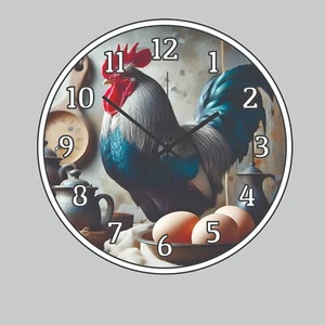 A Rooster Chicken Art Wall Hanging Wall Clock art Farm Animals - Picture 1 of 3