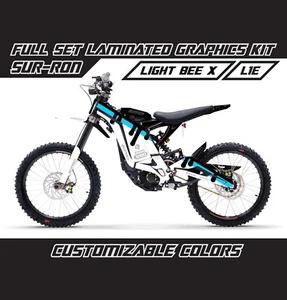SUR RON Light Bee X Drip Style Sky Blue Full Graphics Kit Decals Stickers Set - Picture 1 of 2