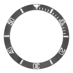 BEZEL INSERT CERAMIC FOR ROLEX SUBMARINER 116610 116613 116618 BLACK SILVER #