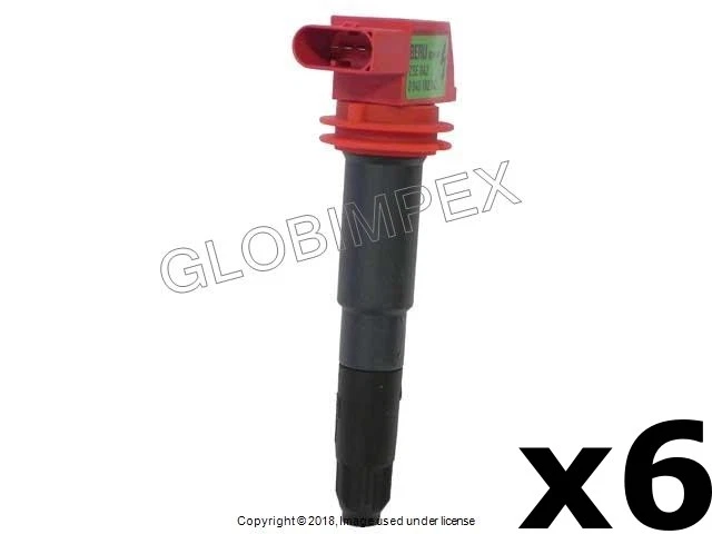 For PORSCHE (2008-2016) Ignition Coil - With Spark Plug Connector (6) BERU OEM - Image 1 of 1
