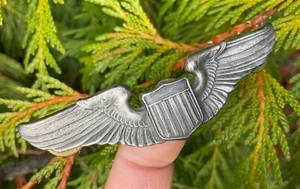WWII Military Original USAF Army Air Corps Pilot Wings Sterling 925 Silver 3" - Picture 1 of 5