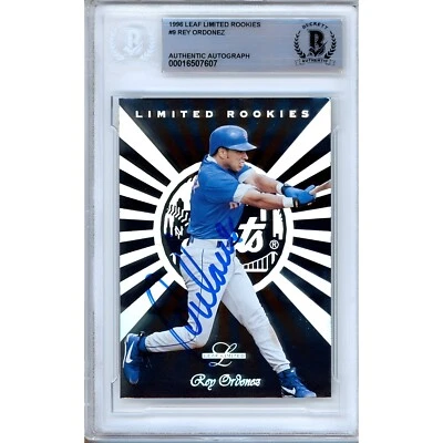 Rey Ordonez 1996 Folha Limitada Novatos #9 Cartão AUTO Beckett Slab NY Mets - Imagem 1 de 4