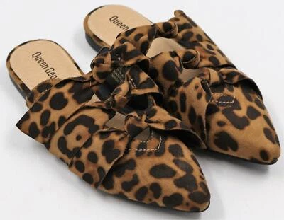 Zapatos planos sin cordones Queen George para mujer y mujer marrón estampado de leopardo talla 5,5 Foto 1 de 4