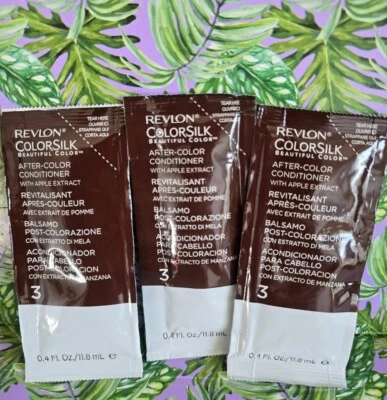 x3 Revlon Colorsilk After-Color Conditioner Single Packets 0.4 OZ Each. New  - Image 1 of 3