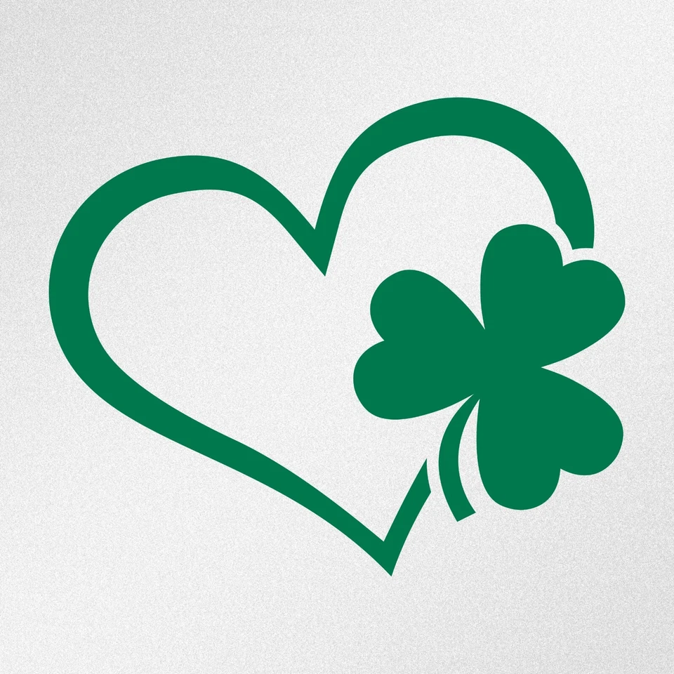 Shamrock Heart Saint Patrick’s Day Vinyl Decal Sticker - Image 1 of 1