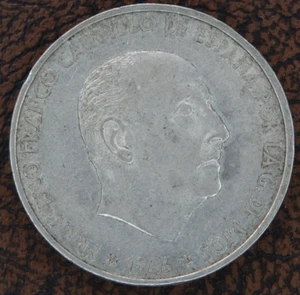 1966 Spain 100 Pesetas Silver Coin .800 KM #797 Francisco Franco 66 on Star - Picture 1 of 2