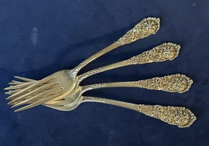 TRAJAN (1892) Reed&Barton Sterling Silver Forks 7-1/4 Inch Set of 4 Forks - Picture 1 of 11