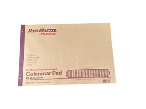 13 Columnas Almohadilla Columna 50 Páginas 11x16 Papel Tinte Verde 3 Agujeros Columna Perforada - Imagen 1 de 3