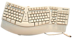 Vintage MICROSOFT Model E06402COMB Natural Keyboard Elite Ergonomic PS2 Wired - Picture 1 of 7