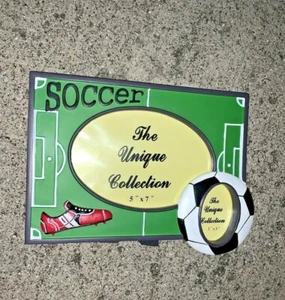 Brand New SOCCER Ball & Cleat Shoe Holds 2 Pictures Picture Frame 7/9 ❤️sj7m - Picture 1 of 8