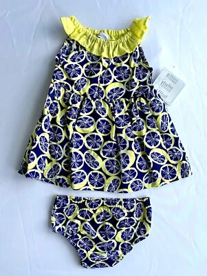 Conjunto de vestido y bragas Quiltex limones amarillos y azules. Nuevo con etiquetas Precio $26 3-6 meses Foto 1 de 4