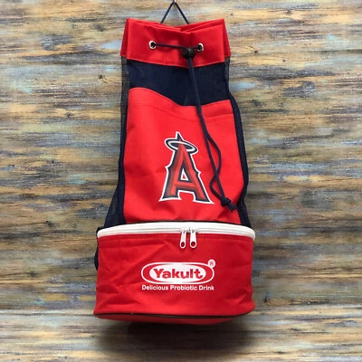MLB LA Angels Baseball Mesh Backpack Cooler  Yakult Game Giveaway Beach Bag - Image 1 of 4