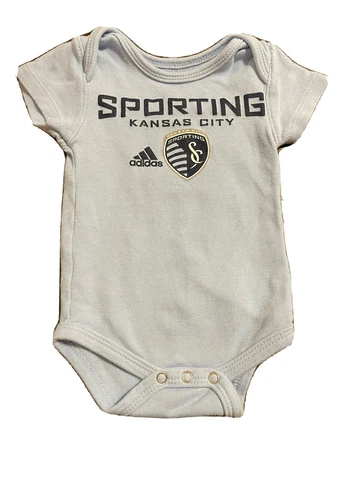 Baby Boys Kansas City Sporting Blue Short Sleeve Adidas One Piece Size 3/6 Month Cover