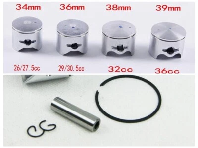 2pcs 26/27.5cc 29 30.5cc 32cc 36cc piston and ring for Rovan HPI Baja 5B 5T KM - Image 1 of 2