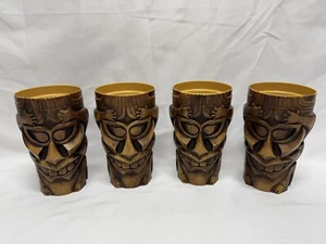 Lot Of 4 - Universal Studios Tiki Mug from Isla Nu-Bar 7” Plastic Mug Cup - Picture 1 of 12